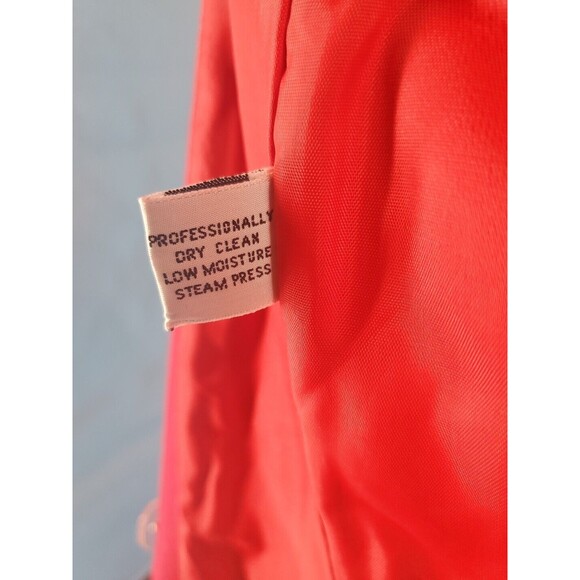 Saville Woolmark Jacket Blazer Red Sz 8 Vintage Lined Single Button Shoulder Pad - Picture 11 of 16